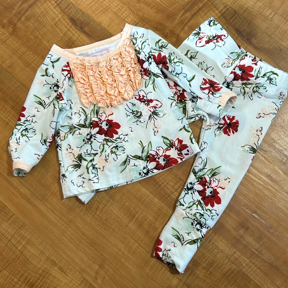Sweet Honey Floral Ruffle Matching Set